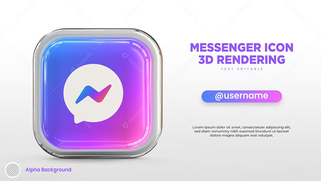 Messenger 3D Elemento Para Composição PSD
