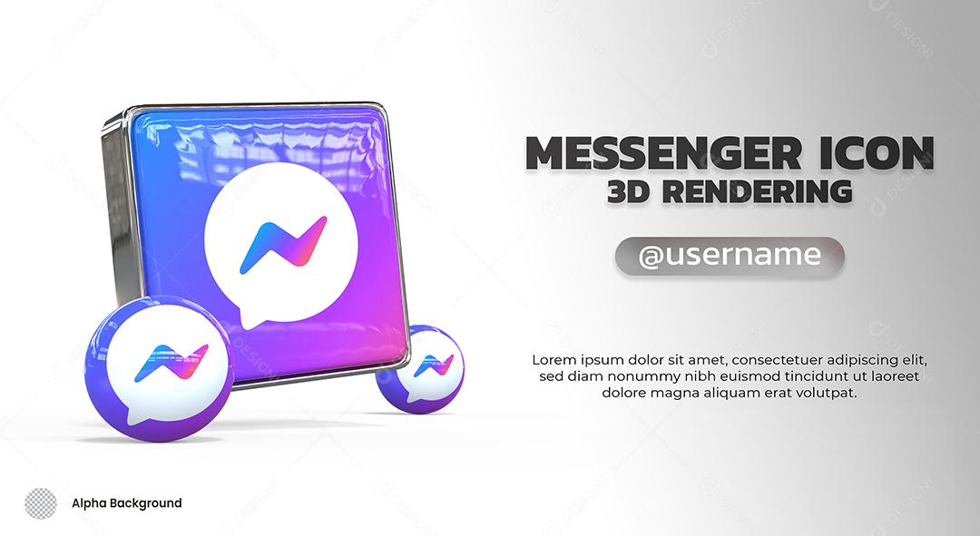 Elemento 3D Messenger Para Composição PSD