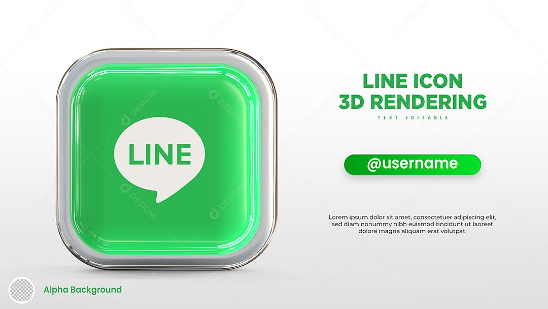 Elemento 3D Line Para Composição PSD