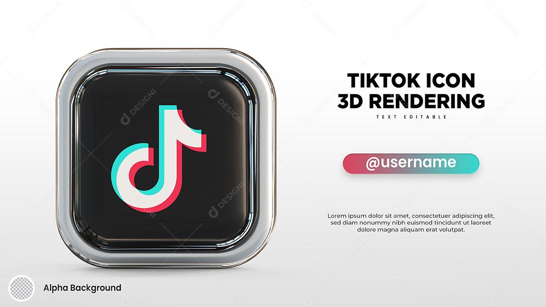 Tiktok 3D Elemento Para Composição PSD