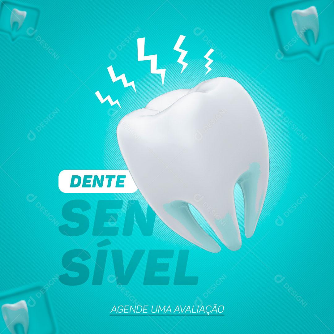 Dentes Sensíveis Agende Sua Avaliação Social Media PSD Editável