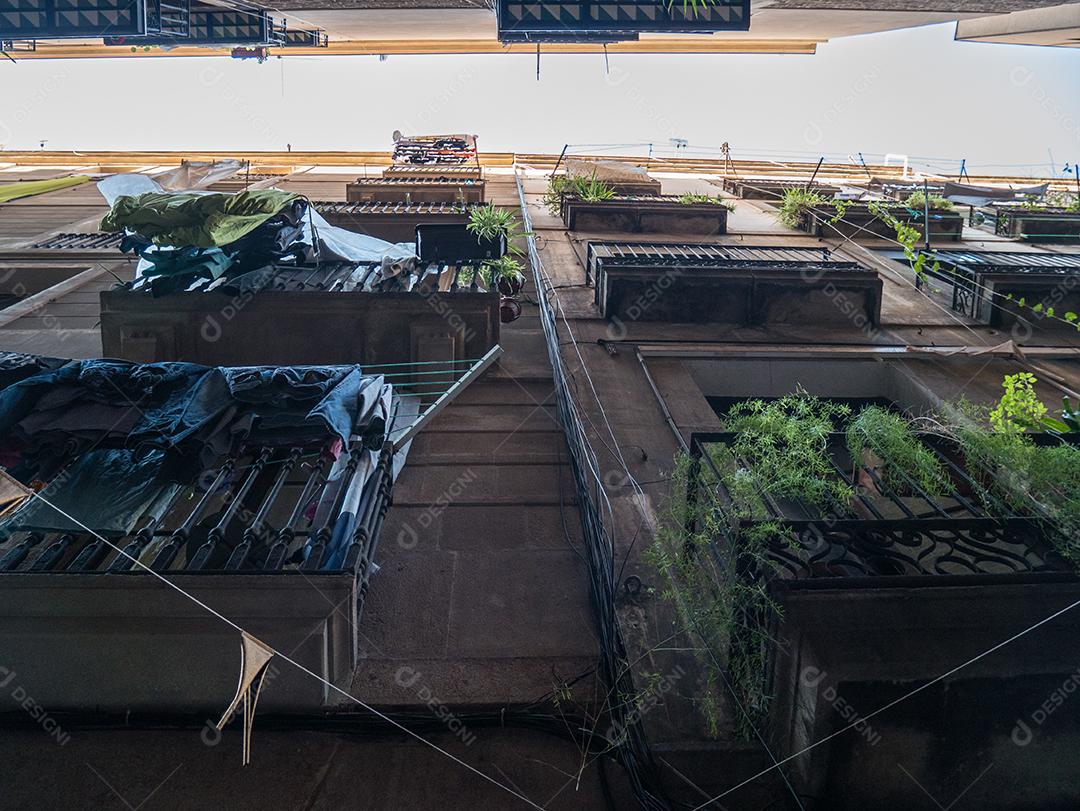 Vista do bairro gótico na cidade de Barcelona.