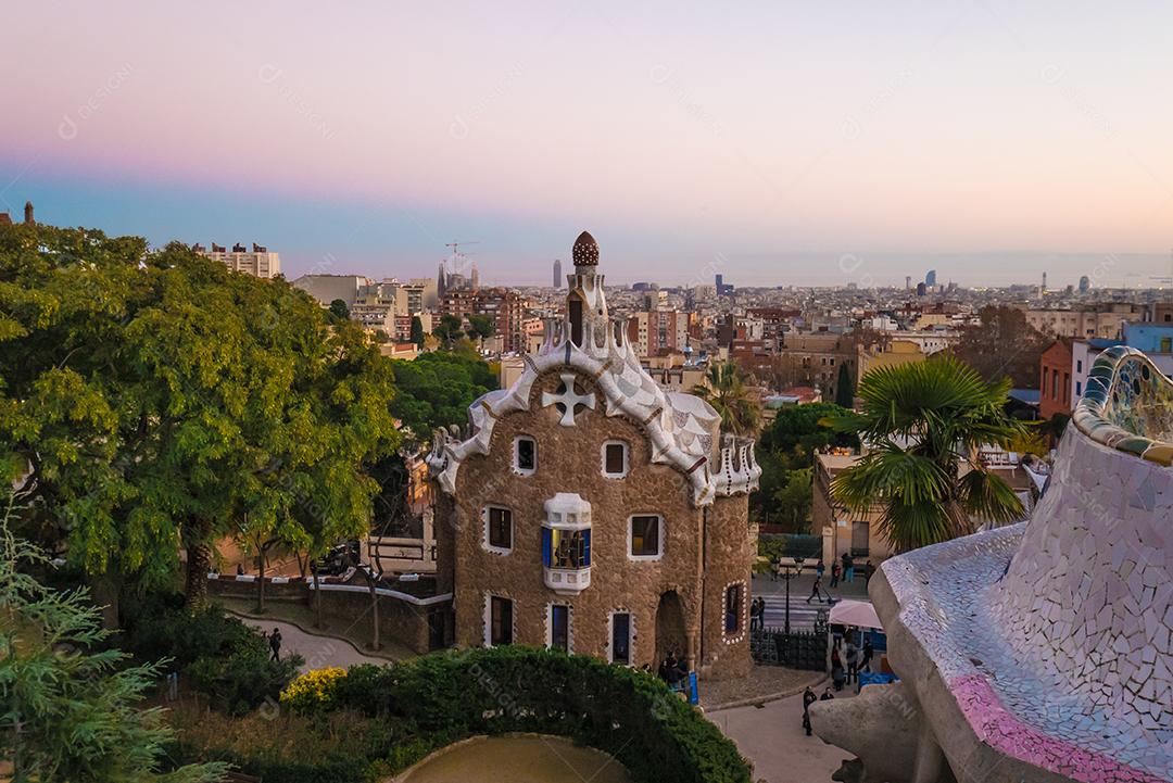 Vista da cidade do Parque Guell em Barcelona.