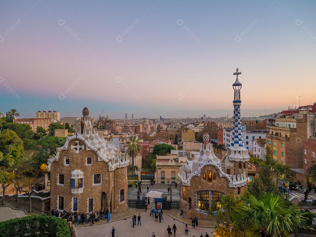 Vista da cidade do Parque Guell em Barcelona.