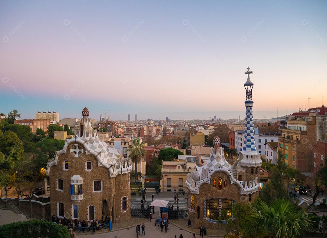 Vista da cidade do Parque Guell em Barcelona.