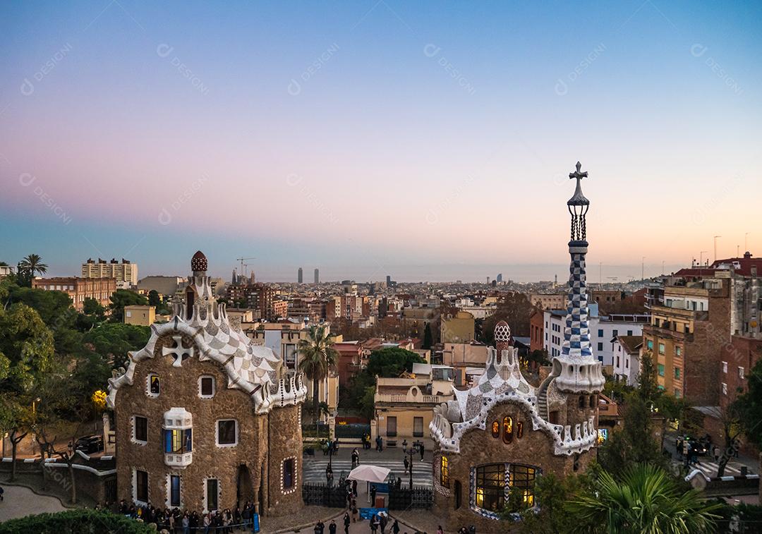Vista da cidade do Parque Guell em Barcelona.