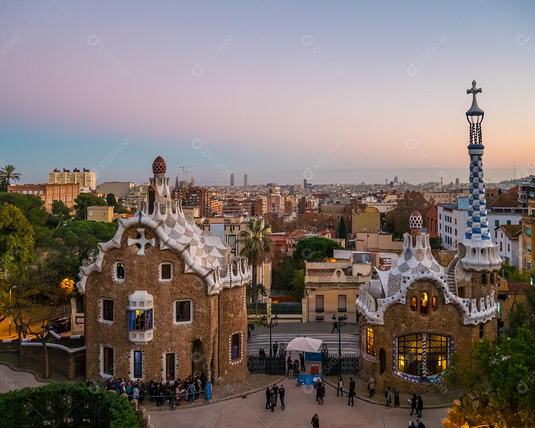 Vista da cidade do Parque Guell em Barcelona.