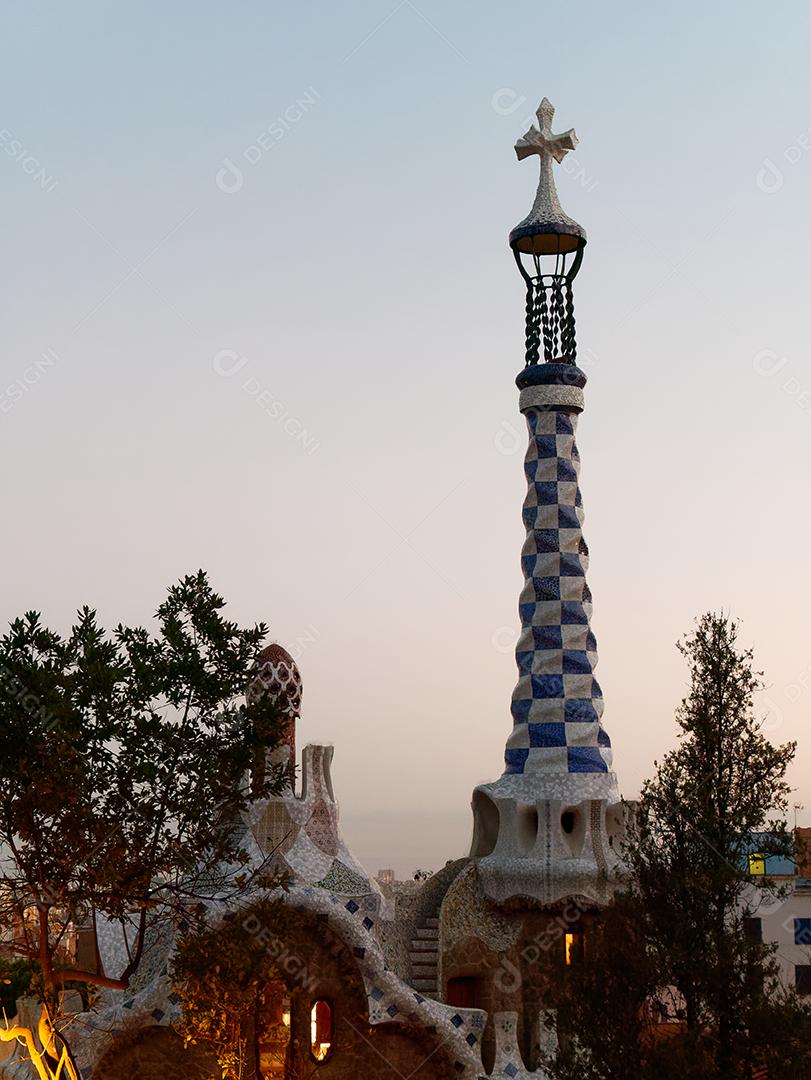 Vista da cidade do Parque Guell em Barcelona.