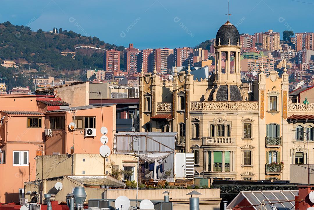 Vista aérea da cidade de Barcelona.