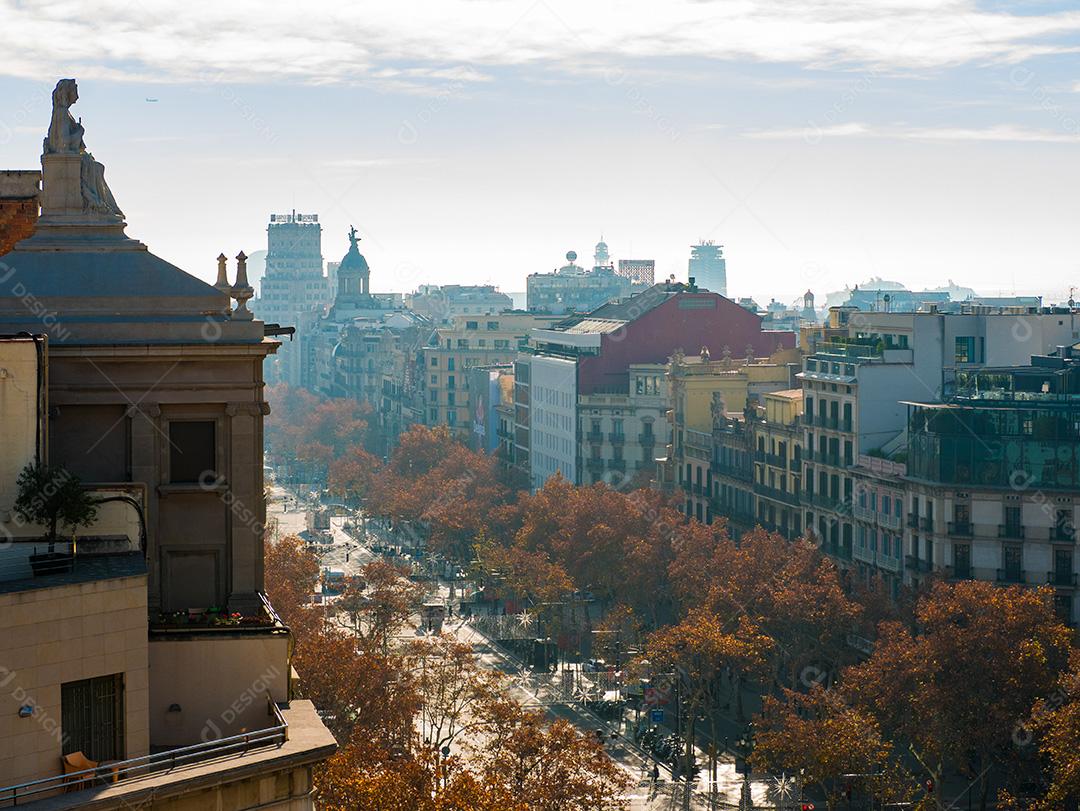 Vista aérea da cidade de Barcelona.