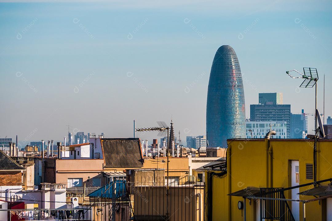 Vista aérea da cidade de Barcelona.