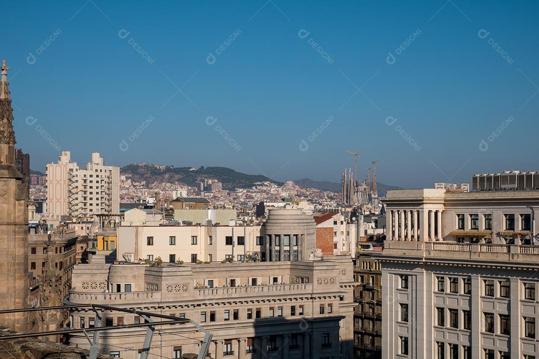 Panoramic view of the city of Barcelona.