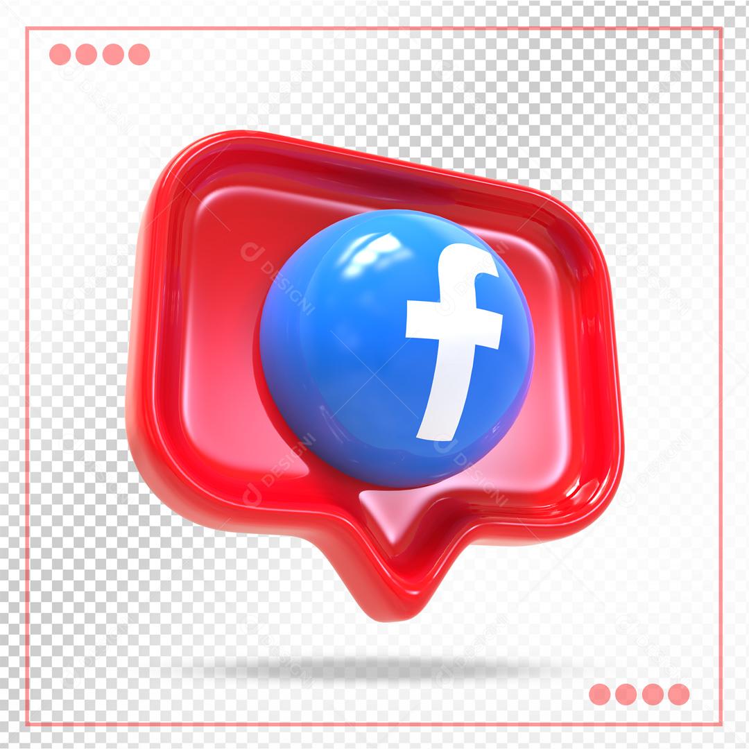 Facebook 3D Elemento Para Composição PSD