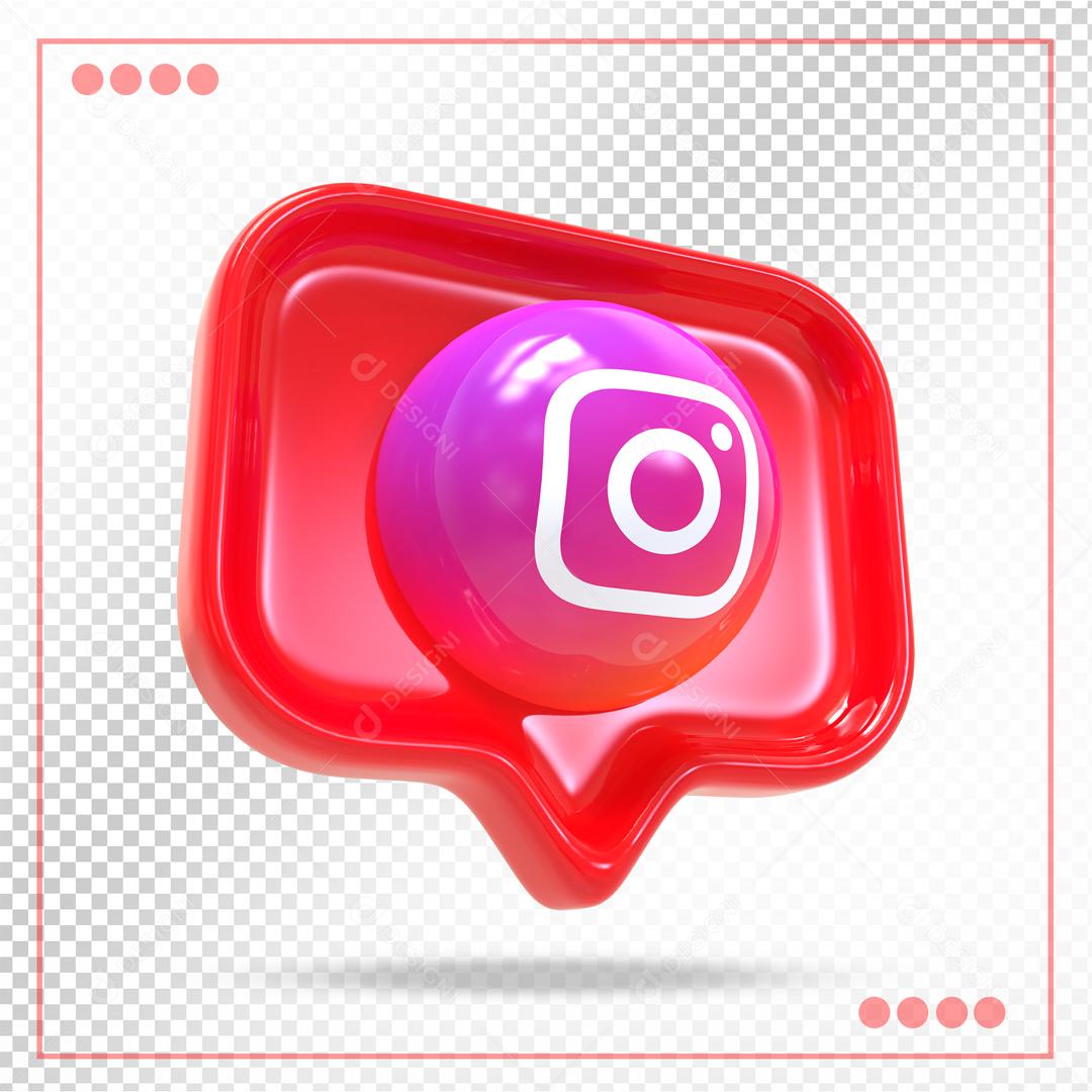 Instagram Elemento 3D Para Composição PSD