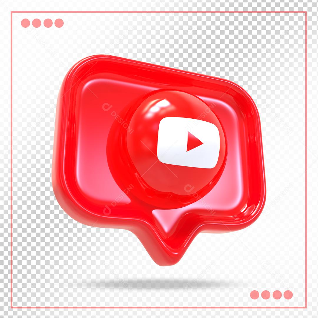 Youtube 3D Elemento Para Composição PSD