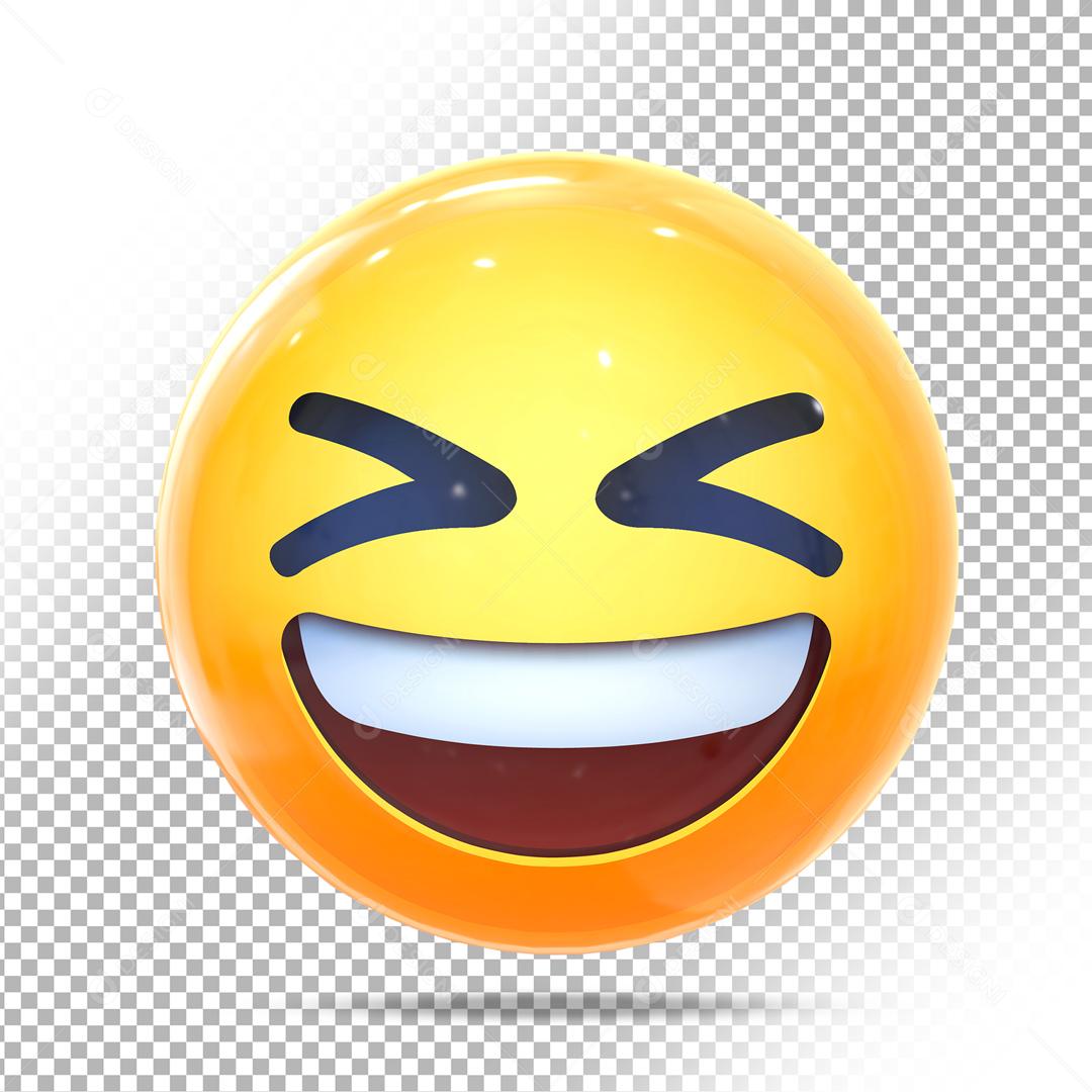 Emoji 3D Reação Feliz Elemento 3D Para Composição PSD