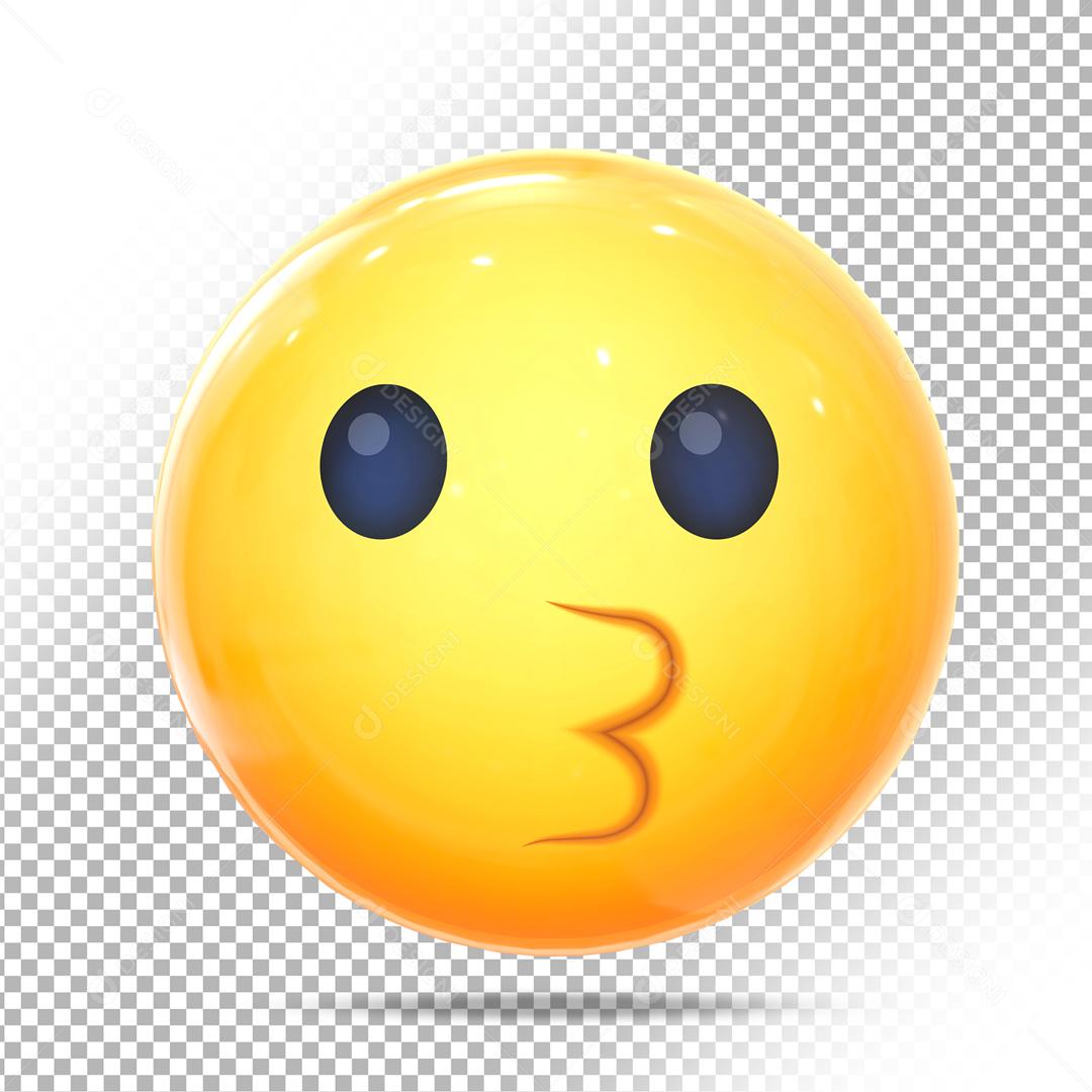Emoji 3D Reação de Assovio Elemento Para Composição PSD
