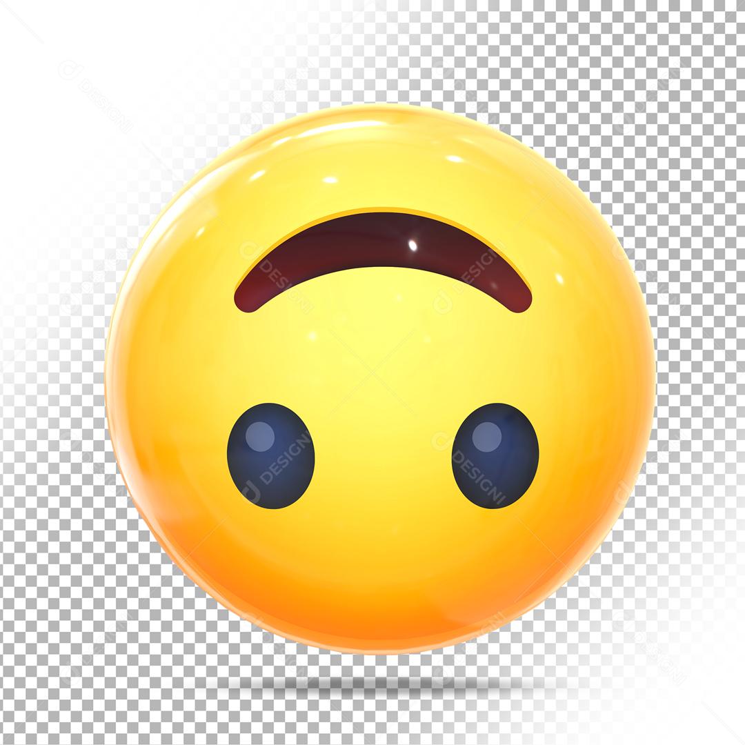 Emoji 3D Reação Feliz Cabeça pra Baixo Elemento Para Composição PSD