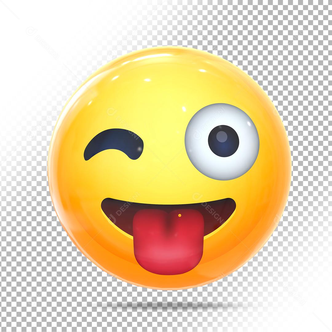 Emoji 3D Reação de Sarcamo Elemento Para Composição PSD