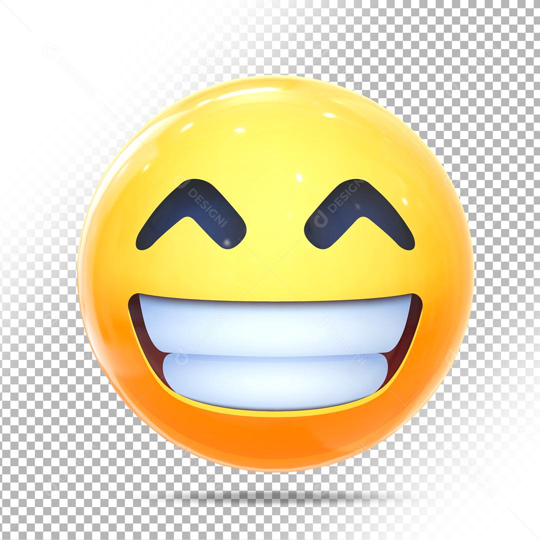 Emoji 3D Reação de Felicidade Elemento Para Composição PSD