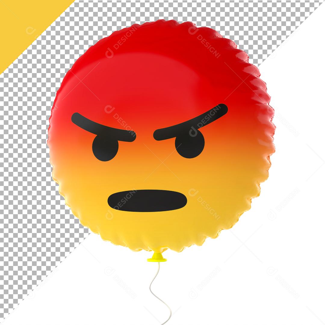 Emoji de Balão 3D Reação Estressado Elemento Para Composição PSD