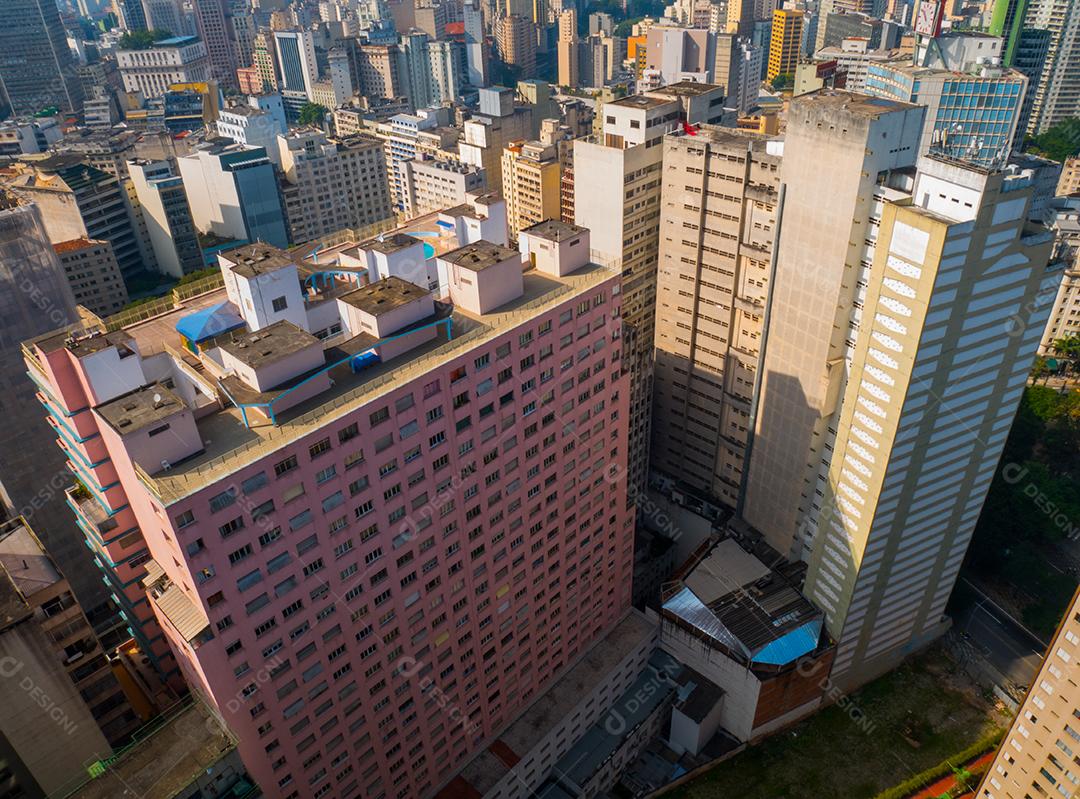 Vista aérea do centro da cidade de São Paulo.