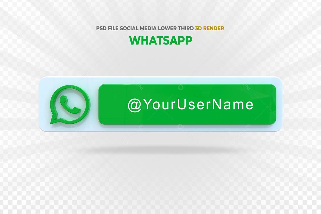 Placa 3D Texto Whatsapp Para Composição PSD