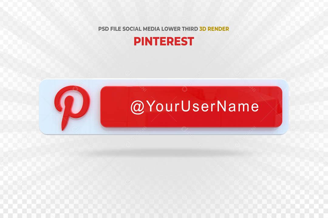 Placa 3D Texto Pinterest Para Composição PSD