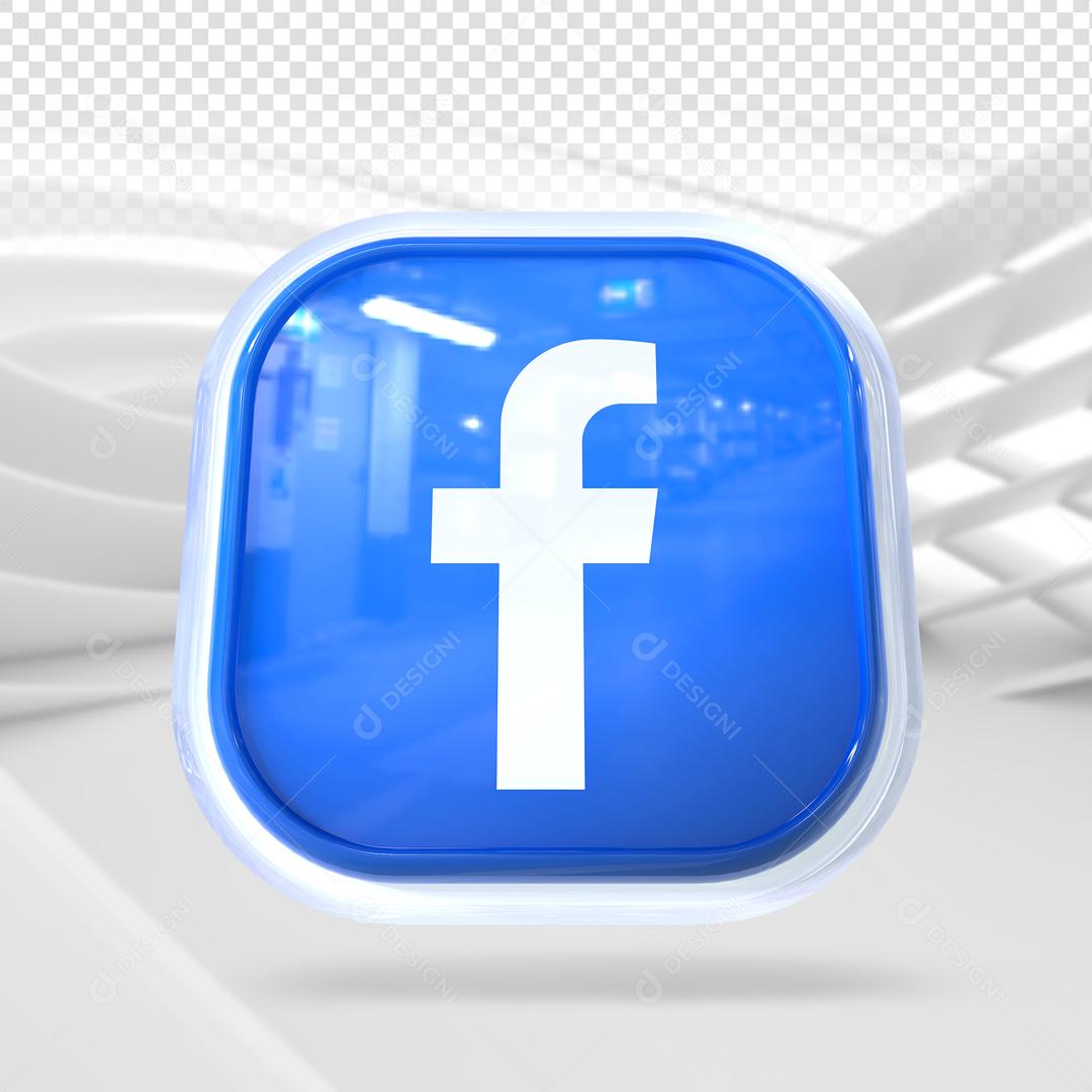 Elemento 3D Facebook Para Composição PSD
