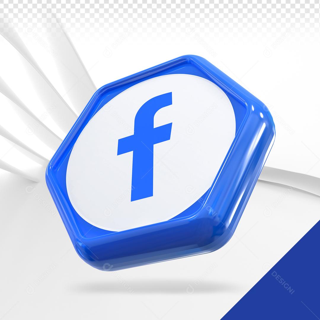 Facebook 3D Elemento Para Composição PSD