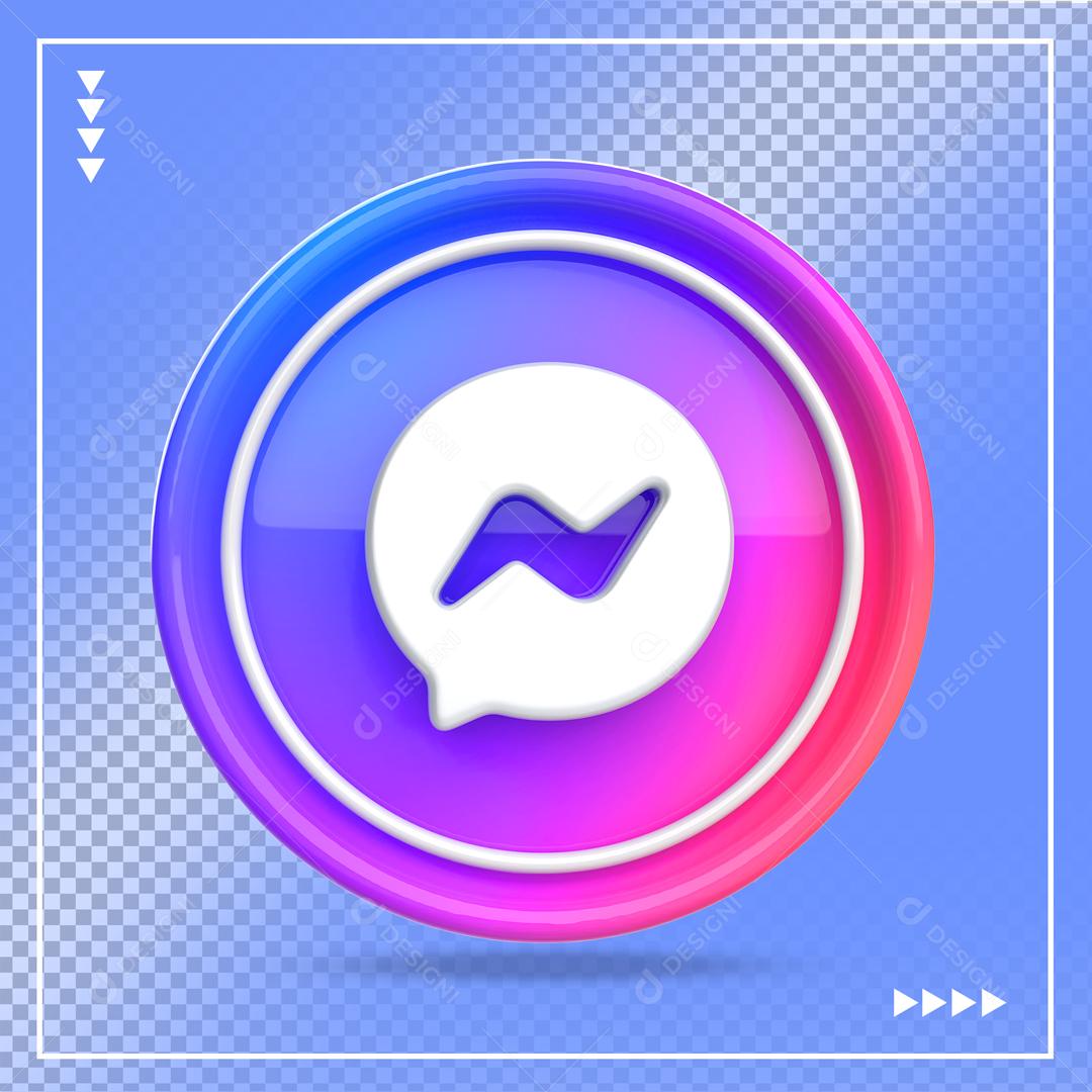 Ícone 3D Messenger Elemento Para Composição PSD