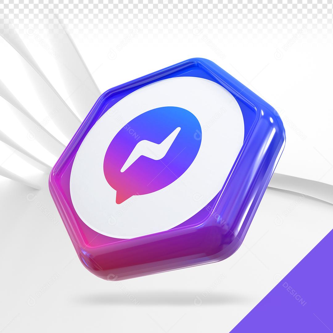 Messenger 3D Elemento Para Composição PSD