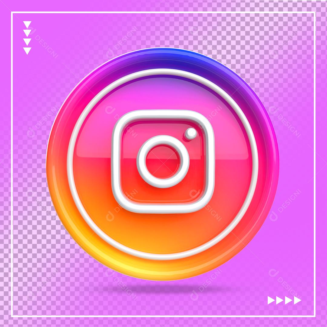Ícone 3D Instagram Elemento Para Composição PSD