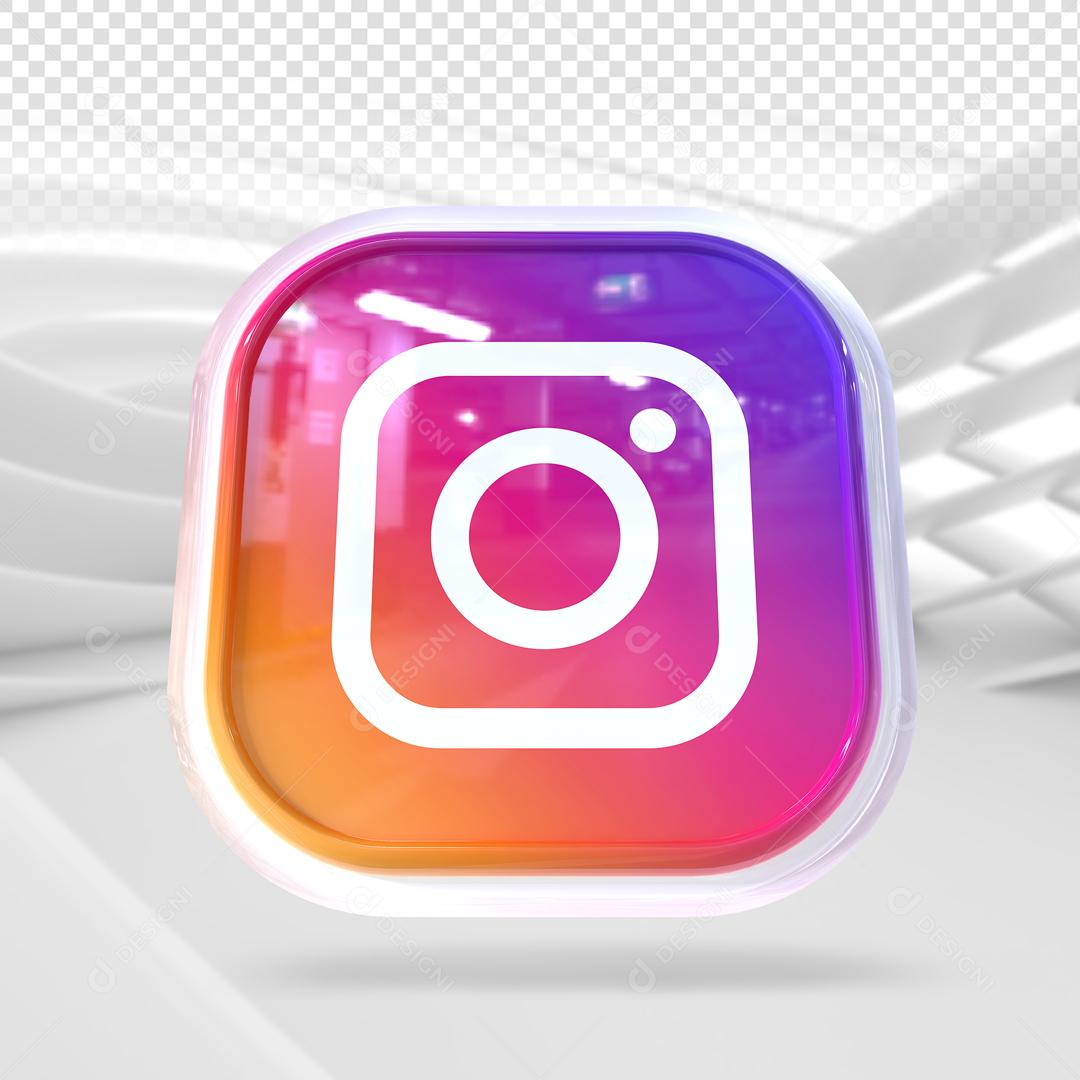 Elemento 3D Instagram Para Composição PSD