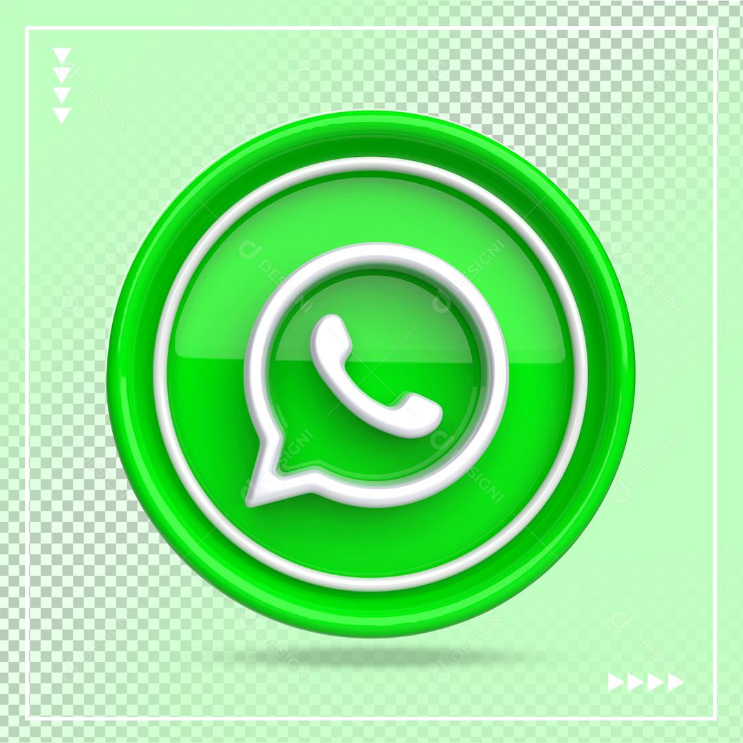 ícone 3D Whatsapp Elemento Para Composição PSD