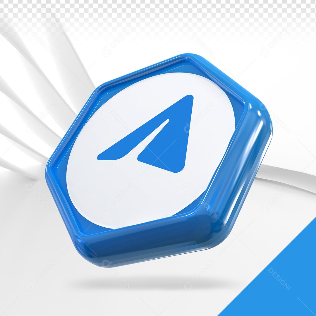 Telegram 3D Elemento Para Composição PSD
