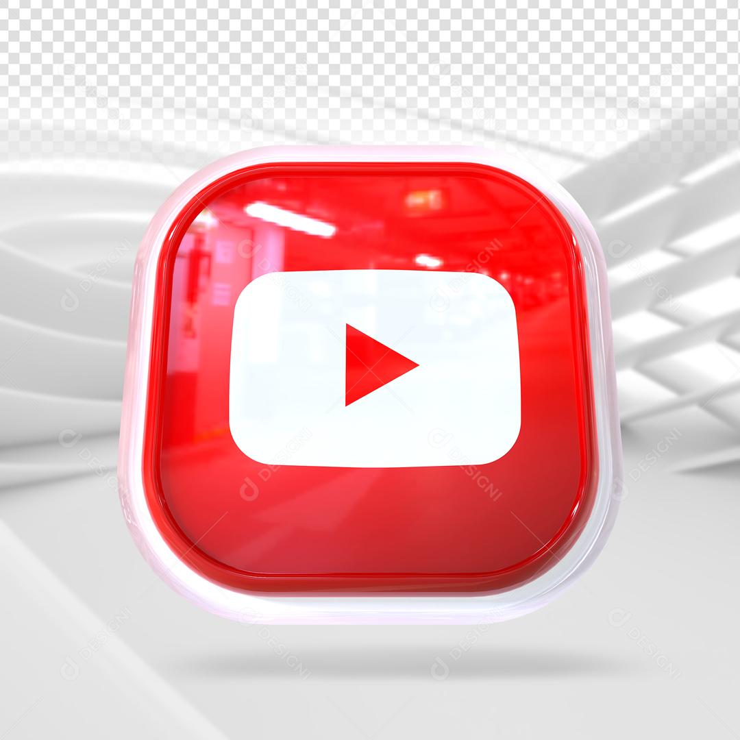 3D Youtube Element For Composition PSD