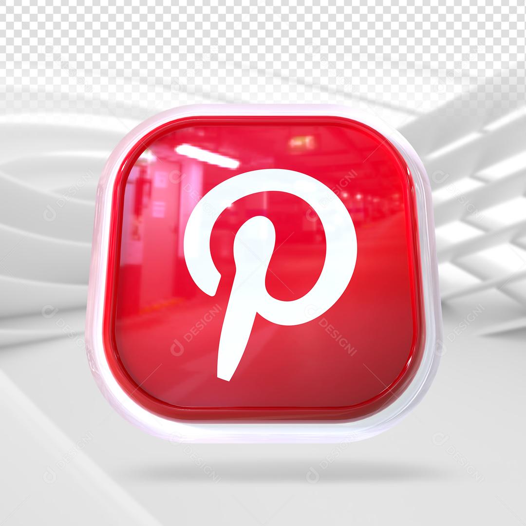 Elemento 3D Pinterest Para Composição PSD