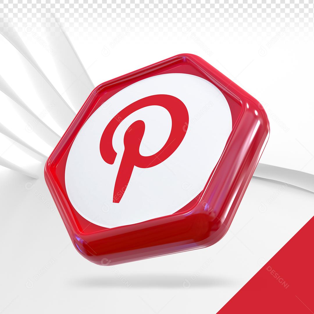 Pinterest 3D Elemento Para Composição PSD