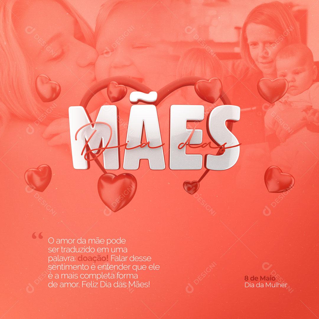 Social Media Amor Inexplicável Feliz Dia Das Mães PSD Editável