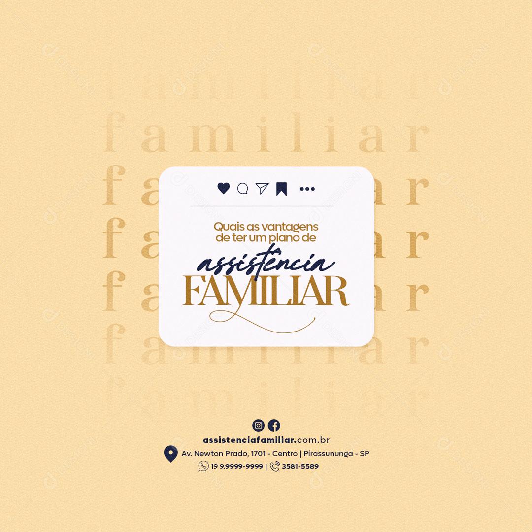 Social Media Assistência Familiar Quais as Vantagens PSD Editável