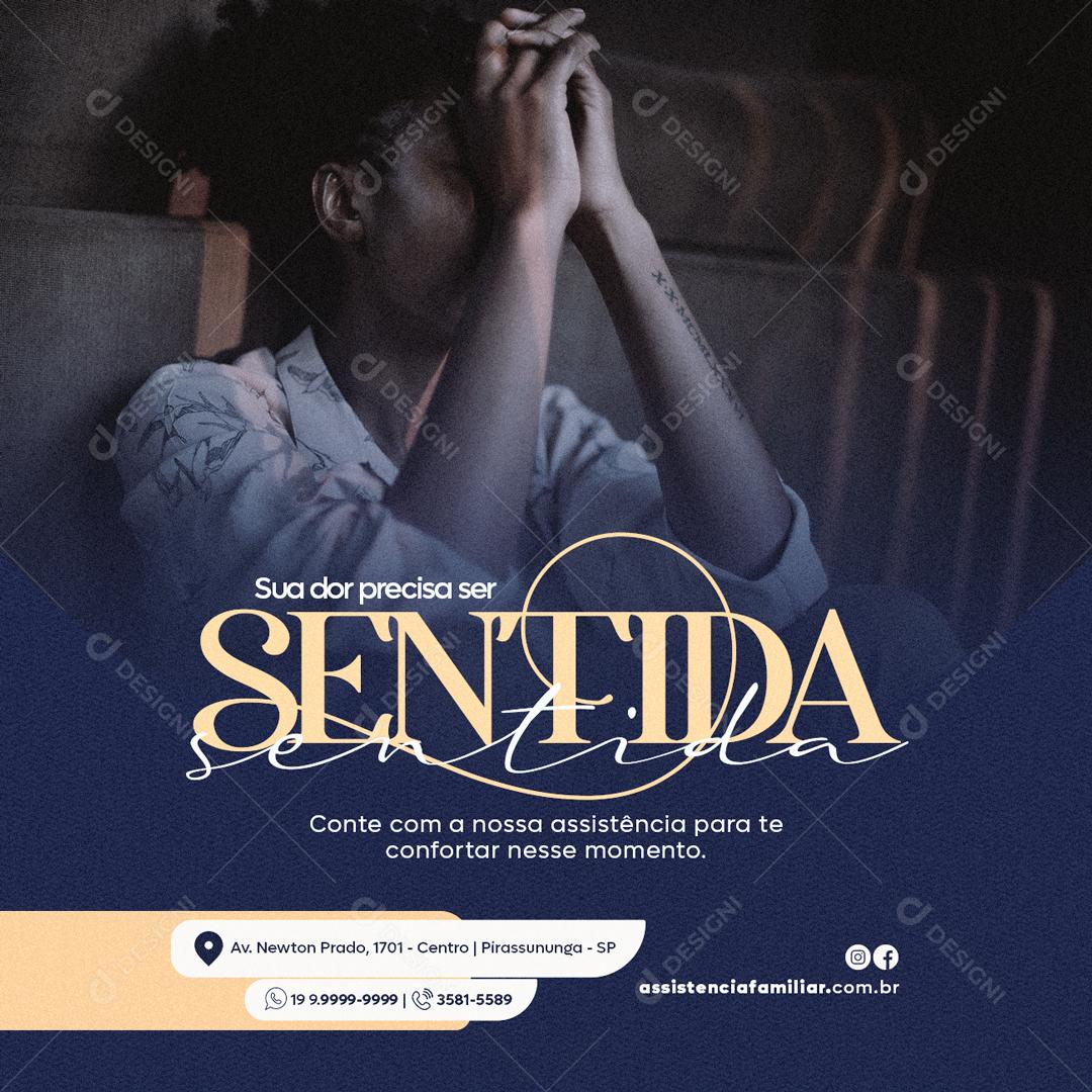 Social Media Sua Dor Precisa Ser Sentida PSD Editável