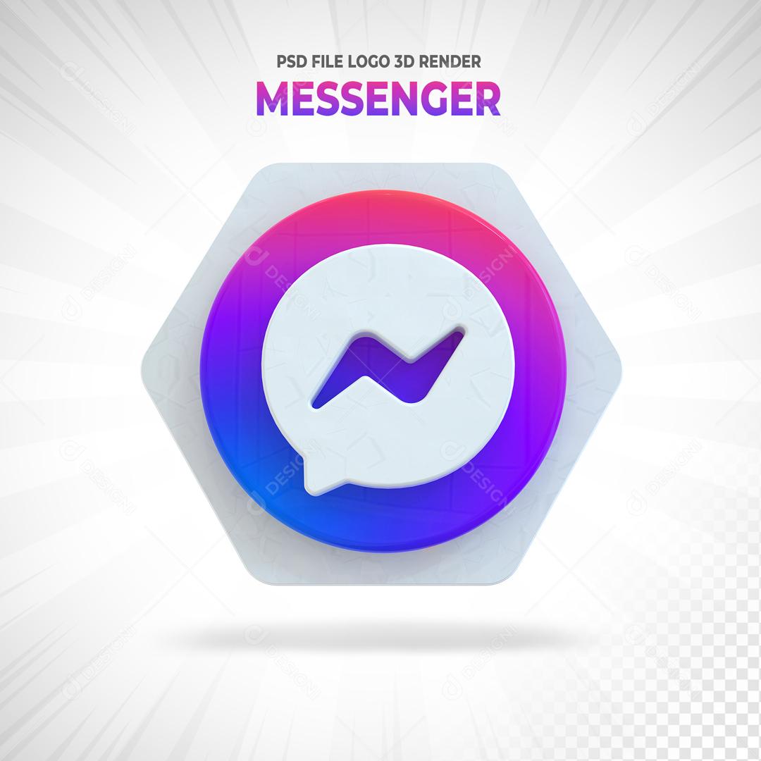 Messenger 3D Elemento Para Composição PSD