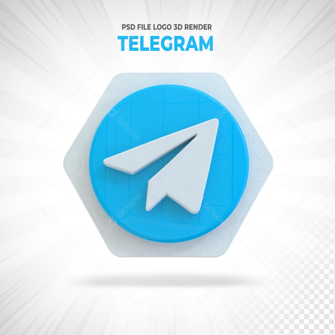Telegram 3D Elemento Para Composição PSD