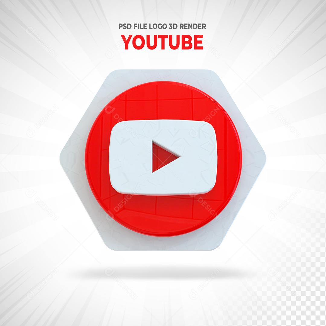 Youtube 3D Element For Composition PSD
