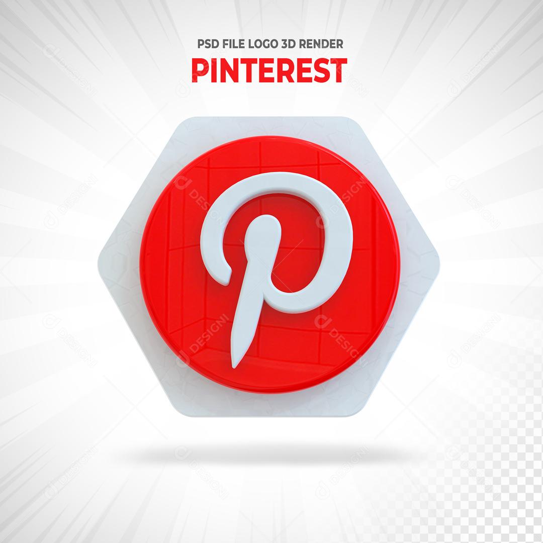 Pinterest 3D Elemento Para Composição PSD