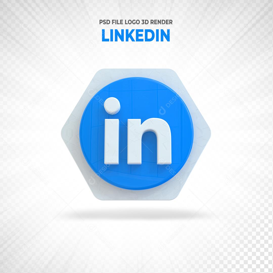 Linkedin 3D Elemento Para Composição PSD