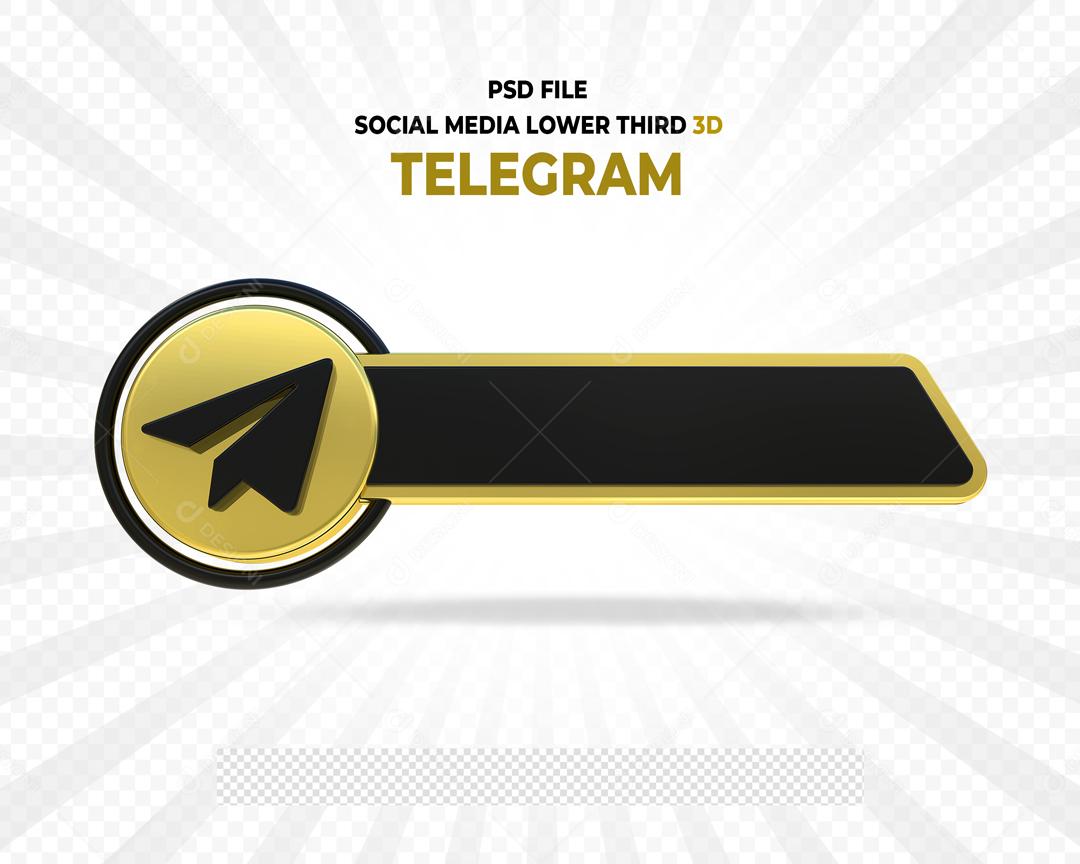 Tag do Telegram 3D Elemento Para Composição PSD