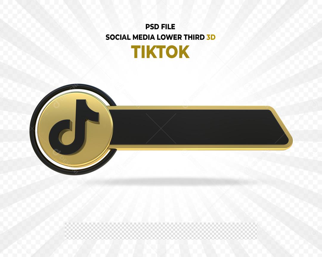 Tag do Tiktok 3D Elemento Para Composição PSD