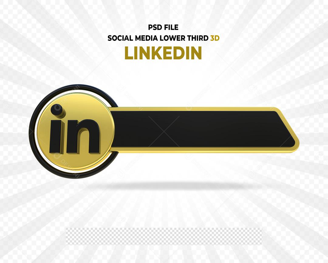 Tag do Linkedin 3D Elemento Para Composição PSD